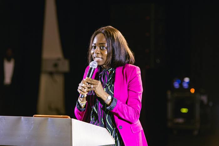 A speaker at the lectern during Africa Day 2026.